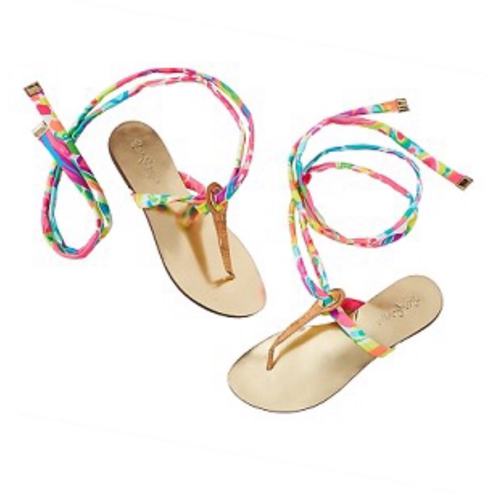 Lilly Pulitzer wrap sandals size 6